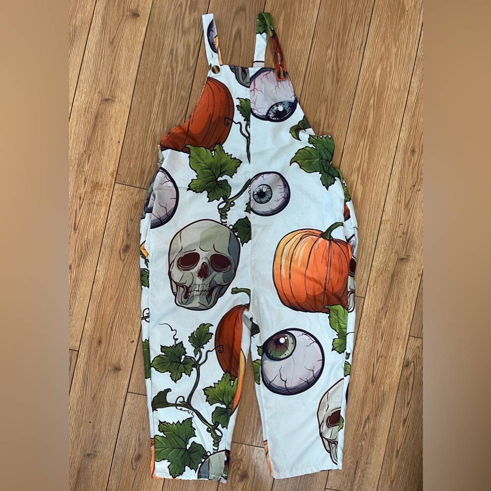 Spooky Halloween Baggy Overalls | Sz: no tag, M